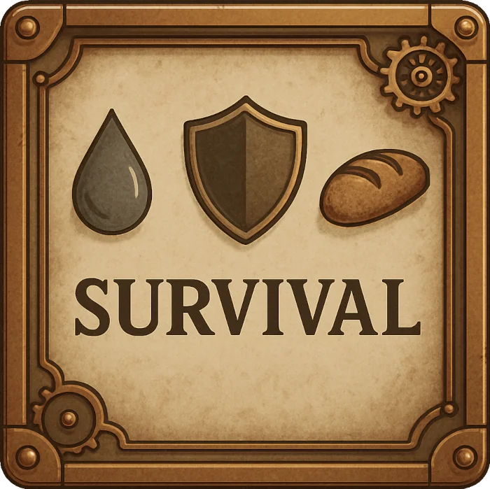 Water, shield, and a loaf of bread